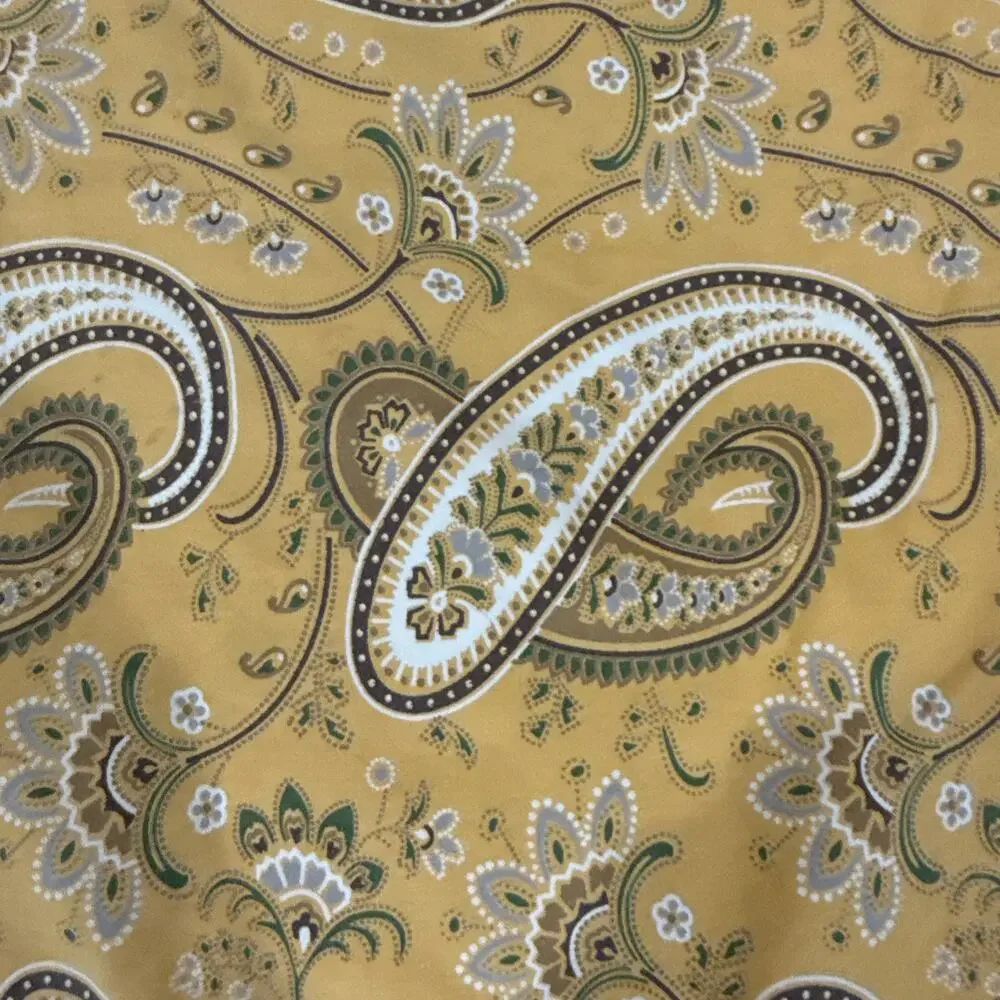 Pottery Barn Mustard Yellow Ivory Floral Paisley Linen Blend Placemats-Set of 4